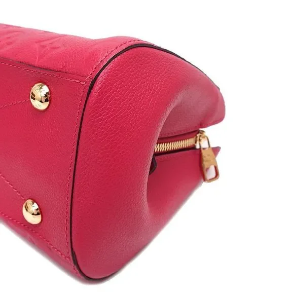 Monogram Emplant Leather Montaigne BB Shoulder Handbag Dahlia Pink Red - Picture 9 of 9